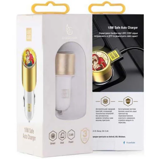Автомобильное зарядное устройство LUXE CUBE Guardian М 2xUSB-A 3.4А White (8889998698480)
