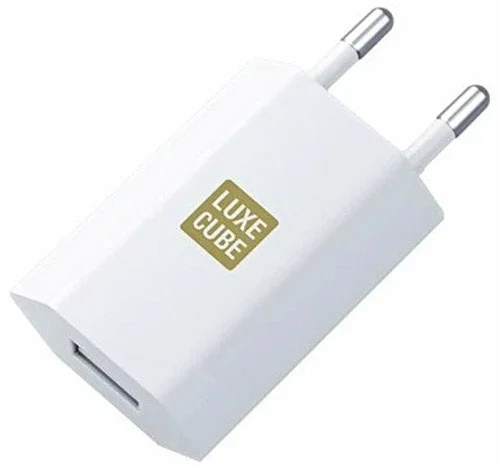 Зарядний пристрій LUXE CUBE 1xUSB-A, 1A White (7775557575181)
