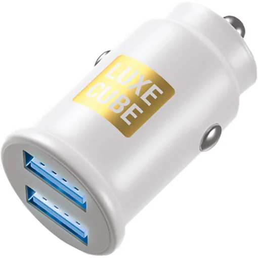 Автомобільний зарядний пристрій LUXE CUBE 2xUSB-A 2.4А White (8886998698496)