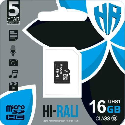 Карта пам'яті HI-RALI microSDHC 16GB UHS-I Class 10 (HI-16GBSD10U1-00)