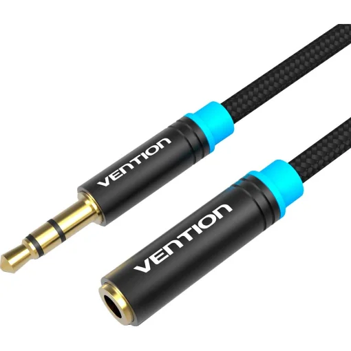Кабель-подовжувач VENTION mini-jack 3.5 mm (M/F) 1м Black (VAB-B06-B100-M)