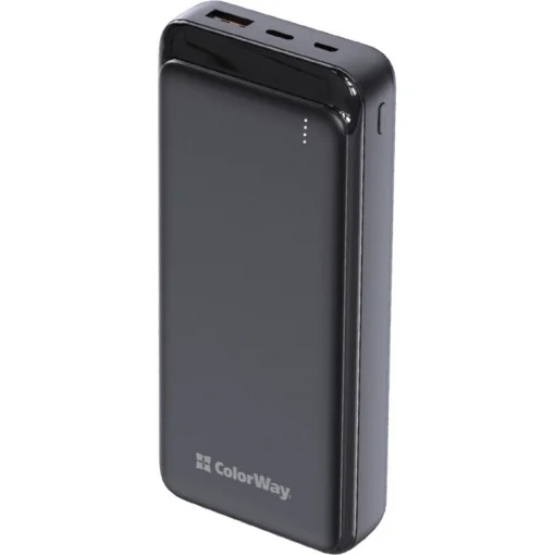 Повербанк COLORWAY Slim PD+QC 20000mAh Black (CW-PB200LPG3BK-PD)