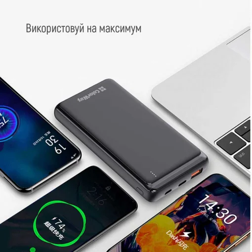 Повербанк COLORWAY Slim PD+QC 10000mAh Black (CW-PB100LPG3BK-PD)