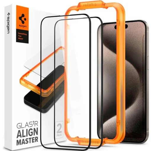Защитное стекло SPIGEN Glas.tR AlignMaster FC для Apple iPhone 15 Black (AGL06906)