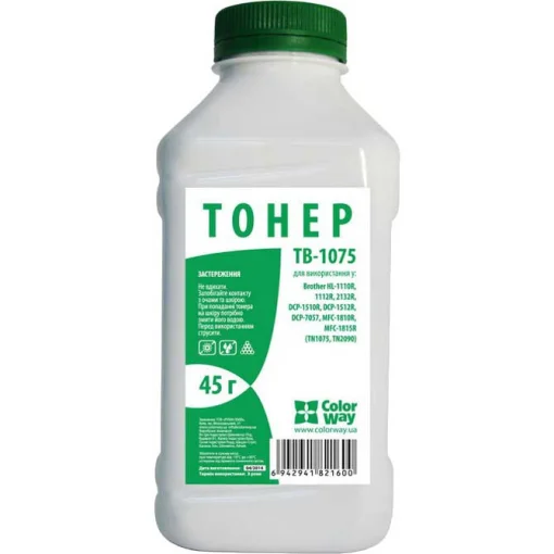 Тонер COLORWAY для Brother HL-1112, DCP-1512R Black 45г (TB-1075)