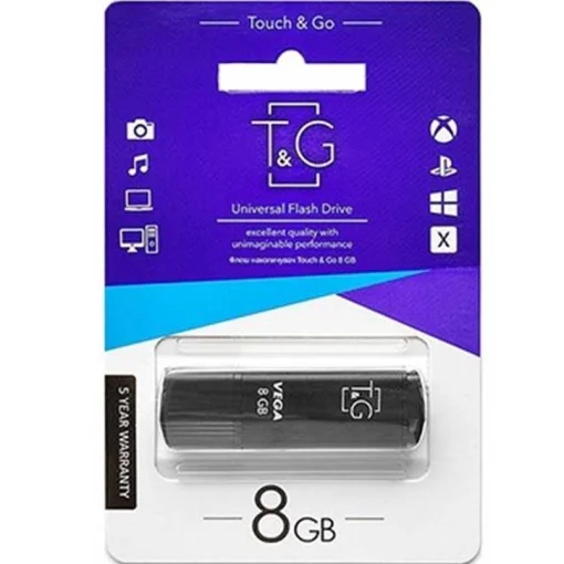 Флешка T&G 121 Vega Series  8GB USB 2.0 Black (TG121-8GBBK)