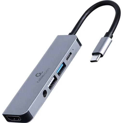 Порт-репликатор CABLEXPERT 5-in-1 USB-C to HDMI/USB3.2/USB2.0/PD/AUX (A-CM-COMBO5-02)