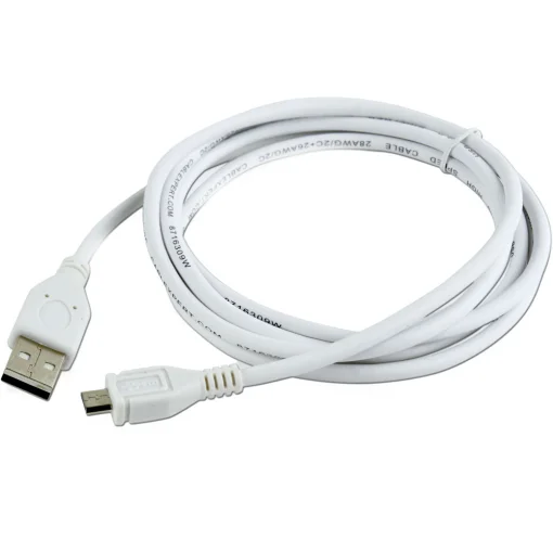 Кабель CABLEXPERT USB-A 2.0/Micro-B (M/M) White 1.8м (CCP-mUSB2-AMBM-6-W)