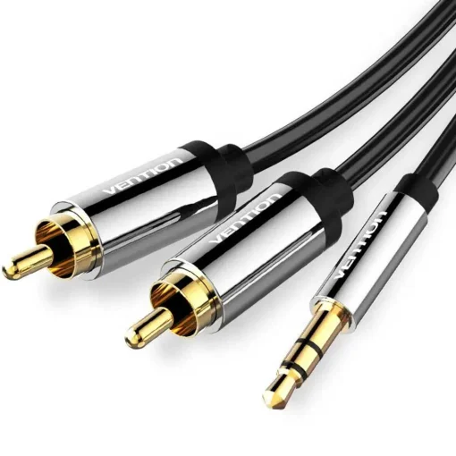 Кабель VENTION mini-jack 3.5 mm (M) - 2RCA (M) 1.5м Black (BCFBG)