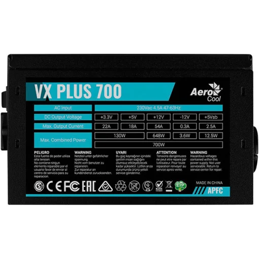 Блок живлення 700W AEROCOOL VX Plus 700 (ACPN-VS70AEY.11)