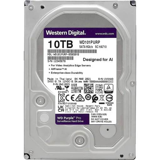 Жесткий диск 3.5" WD Purple Pro 10TB SATA/256MB (WD101PURP)