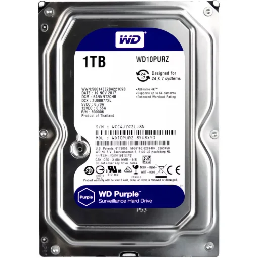 Жорсткий диск 3.5" WD Purple 1TB SATA/64MB (WD10PURZ)