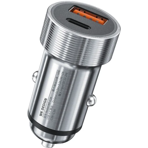 Автомобільний зарядний пристрій WEKOME WP-C28 Silver